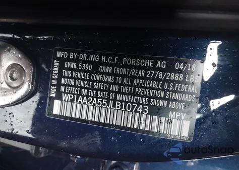 2018 Porsche Macan Sport Edition from USA, damaged, VIN WP1AA2A55JLB10743